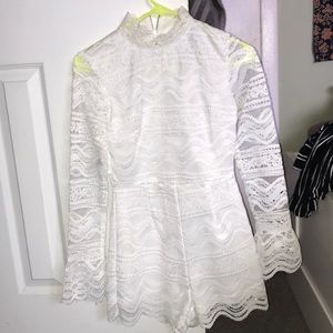 white laces romper